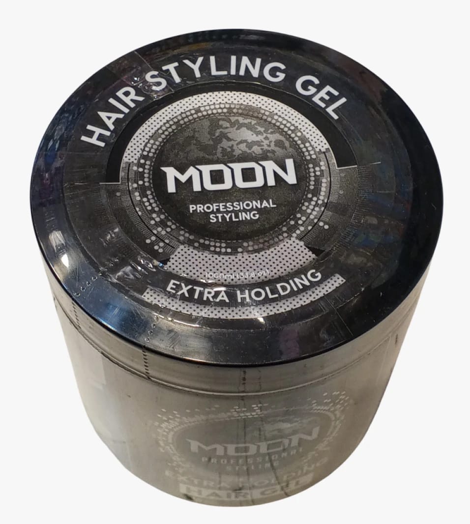 Moon Professional Styling Hair Gel Extra Holding and Glossy Finish for All Hair Types and Styles.