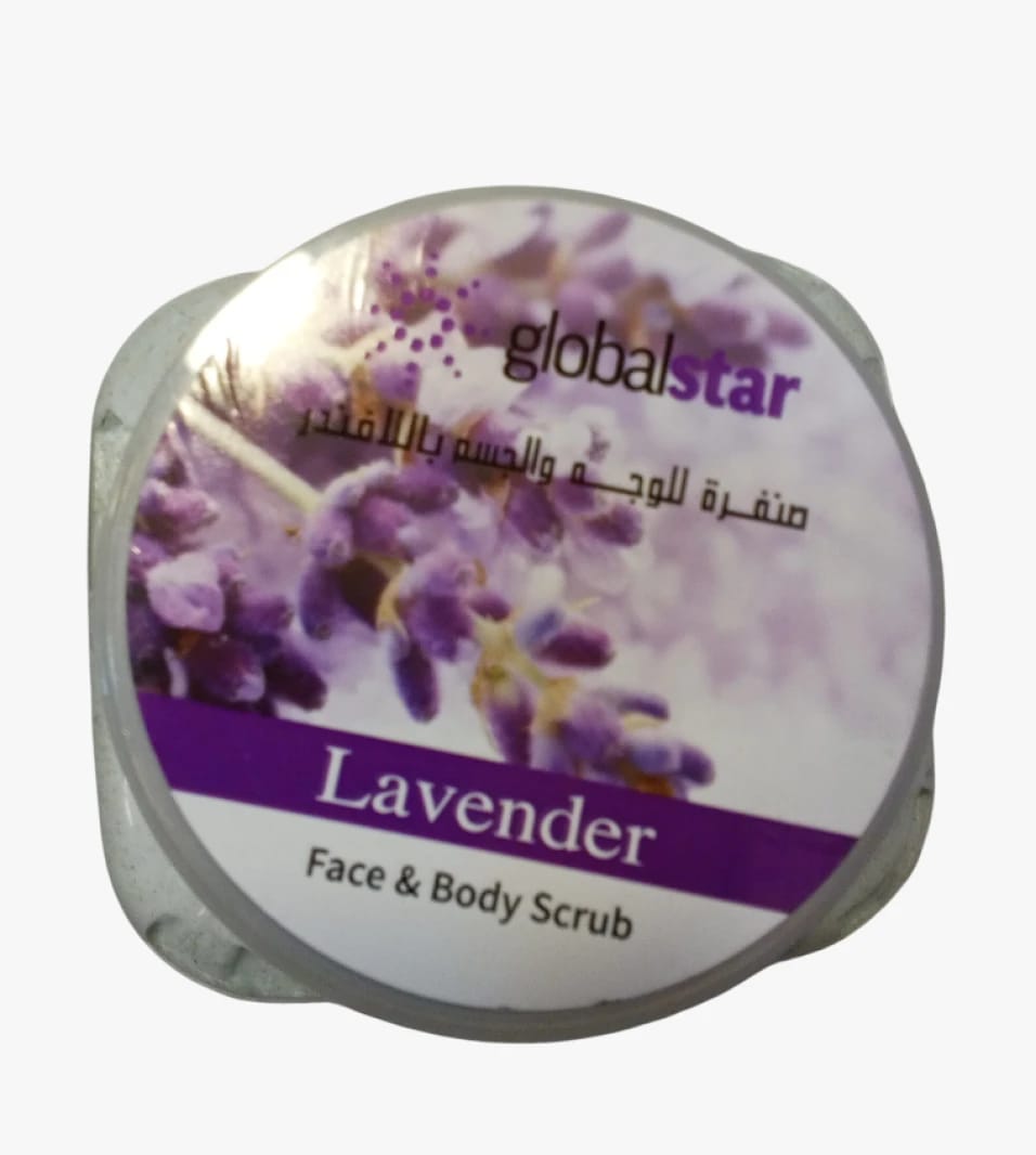 Lavender Face and Body Scrub by Global Star for Daily Cleansing and Hydration, Achieve a Silky Radiant Skin