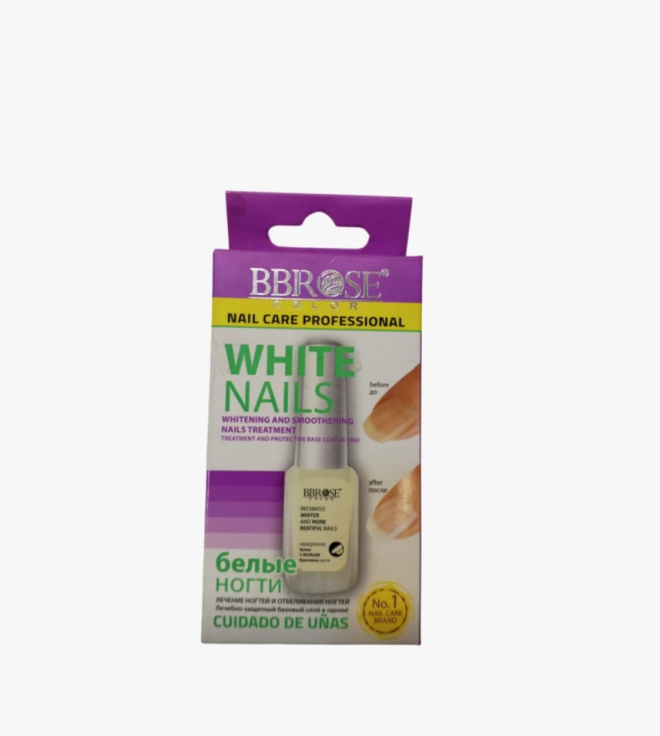 BBRose Color Professional Whitening and Smoothing Nails Treatment for Beautiful, Shiny, and Long-Lasting Nails, 14 ml