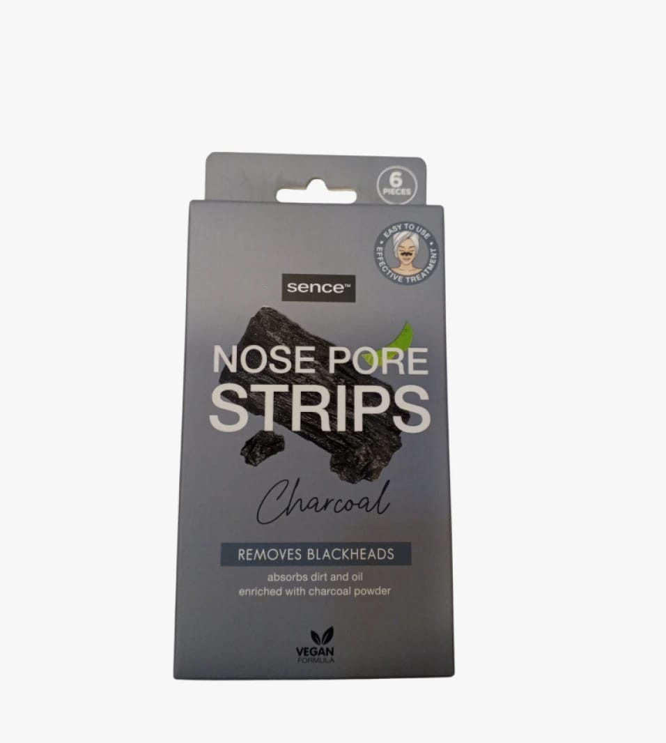 Sence Charcoal Nose Pore Strips - Designed to Remove Blackheads and Purify Skin. Enriched with Charcoal Powder for Enhanced Absorption.