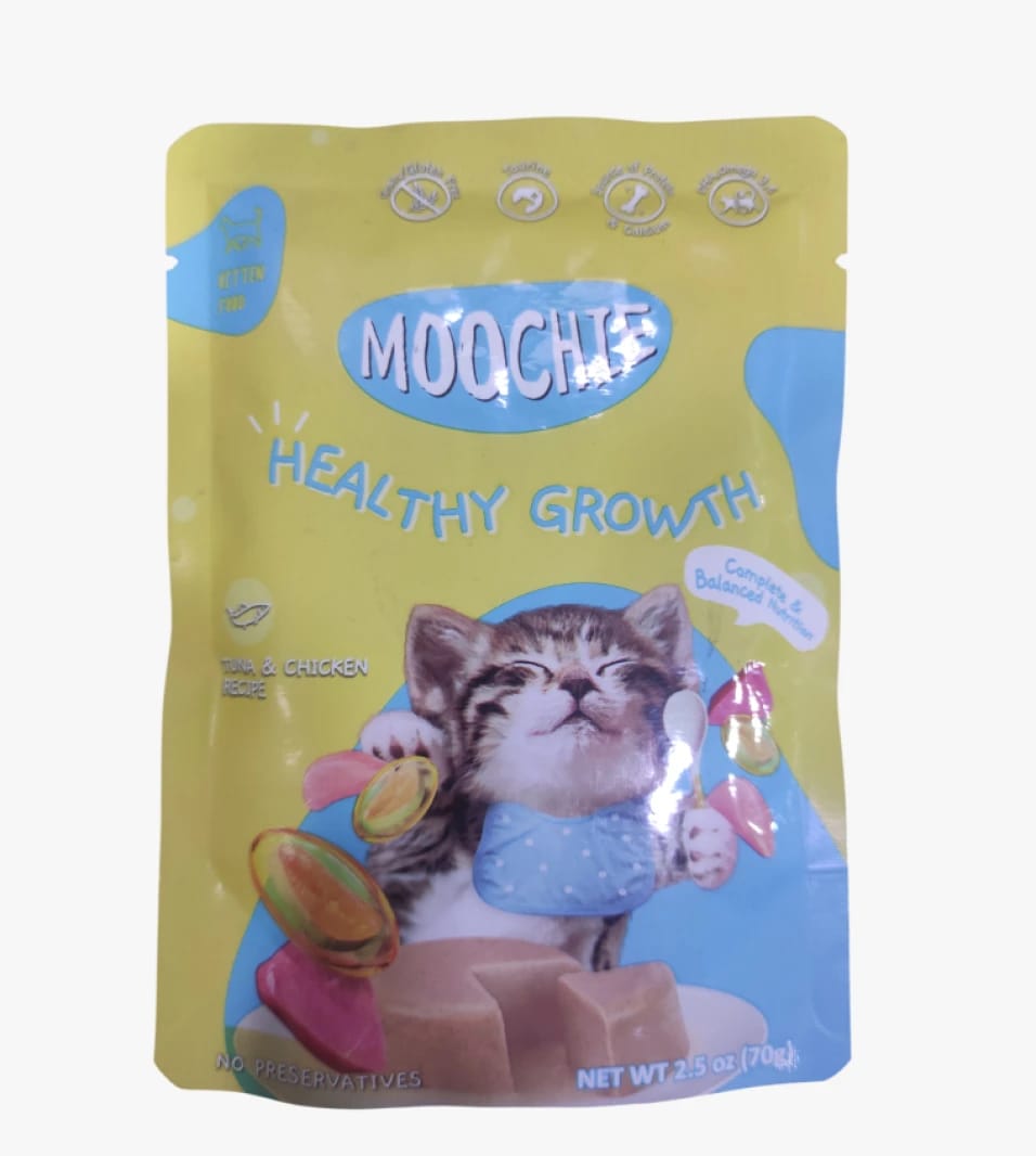 Moochie Kitten Food, Tuna and Chicken Recipe for Kittens, Balanced Nutrition for Healthy Growth and Happiness