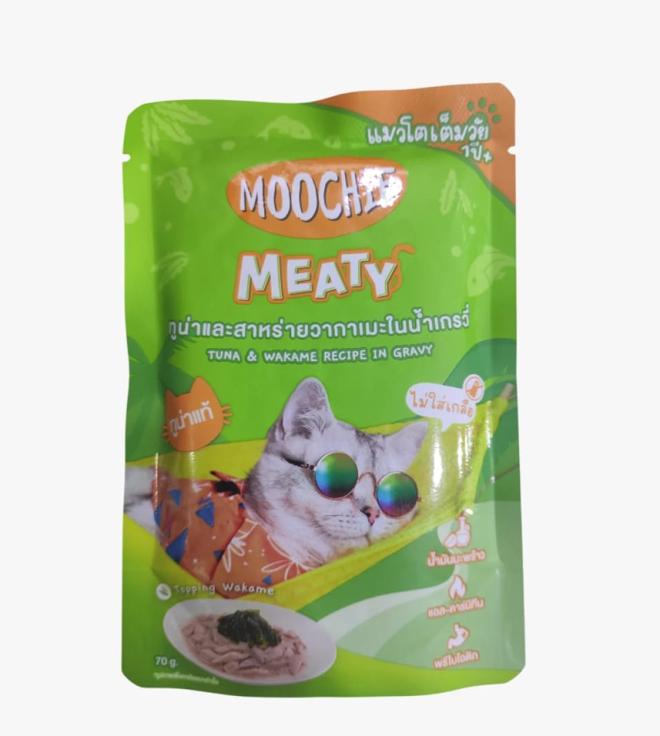 Moochie Meaty Cat Food Tuna & Wakame Recipe in Gravy Best for Your Beloved Pets with a Delicious and Nutritious Formula