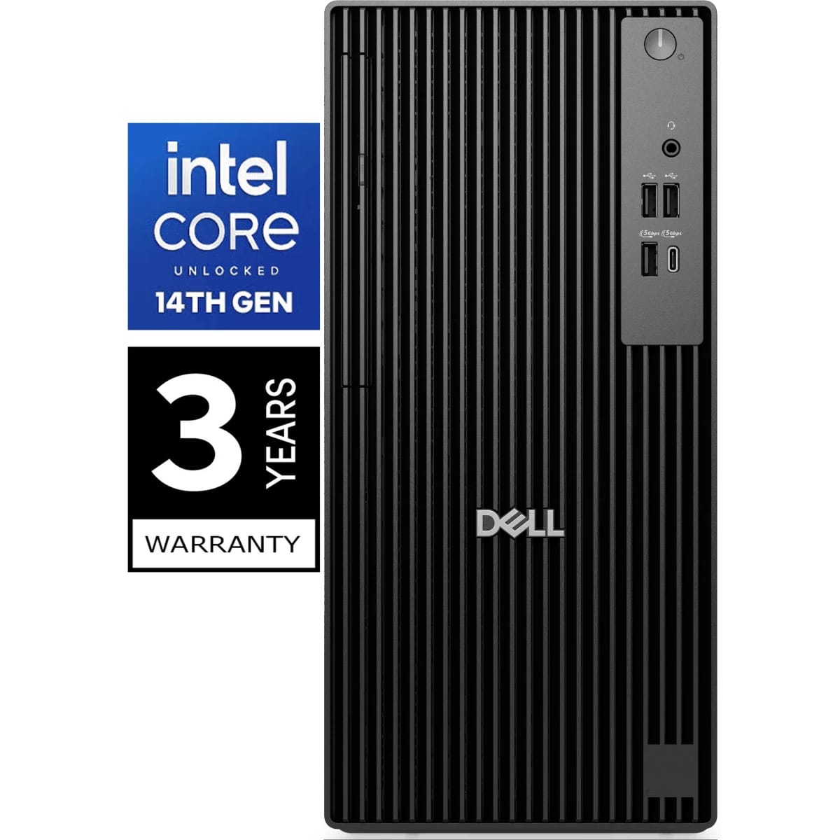 Dell Pro Tower QCT1250 (2025) 14th Gen Intel Core i5 14500 14-Cores Tower with 3 Years Warranty - Black
