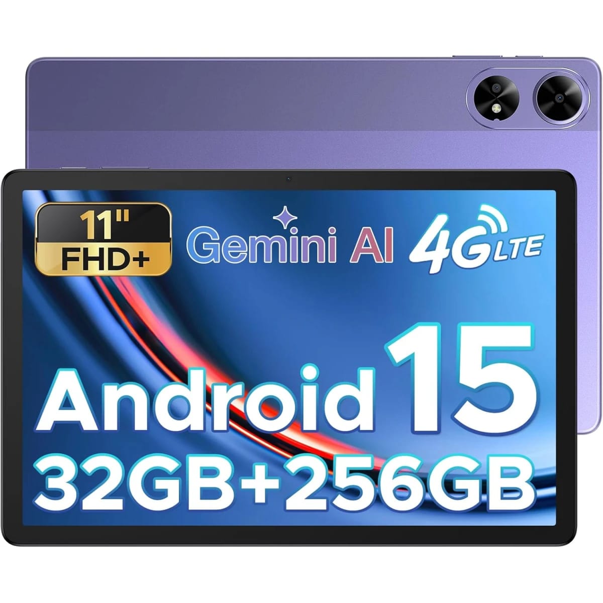 DOOGEE Tab G6 Plus VIB Edition (2025) 11.0" Android LTE Tablet (256GB Storage / 8GB + 24GB Shared Memory) Bundle (Keyboard + Pen + Cover + Screen Protector), Purple