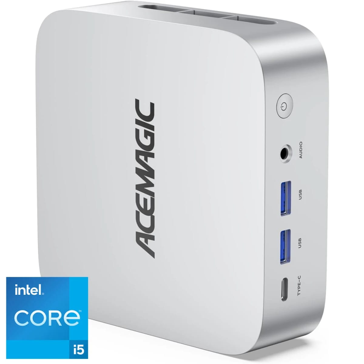 ACEMAGIC W1 Mini PC Barebone Intel 13th Gen Core i5 13420H High-Performance 8-Cores Processor For Home & Business Triple 4K Display Support, Silver