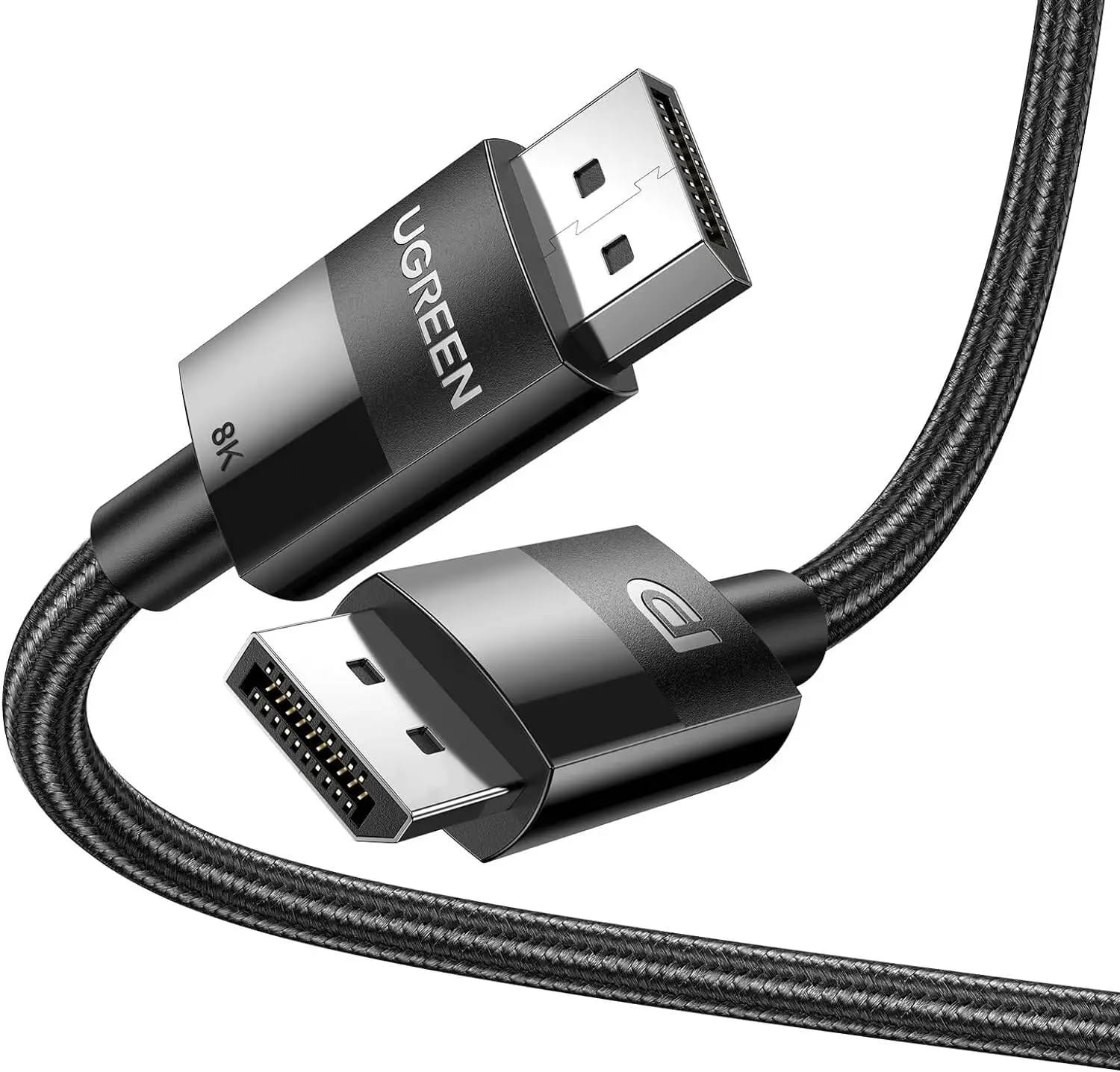UGREEN 80392 DisplayPort to DisplayPort Cable 1.4 8K60Hz 4K240Hz Nylon Braided Cable - 2m