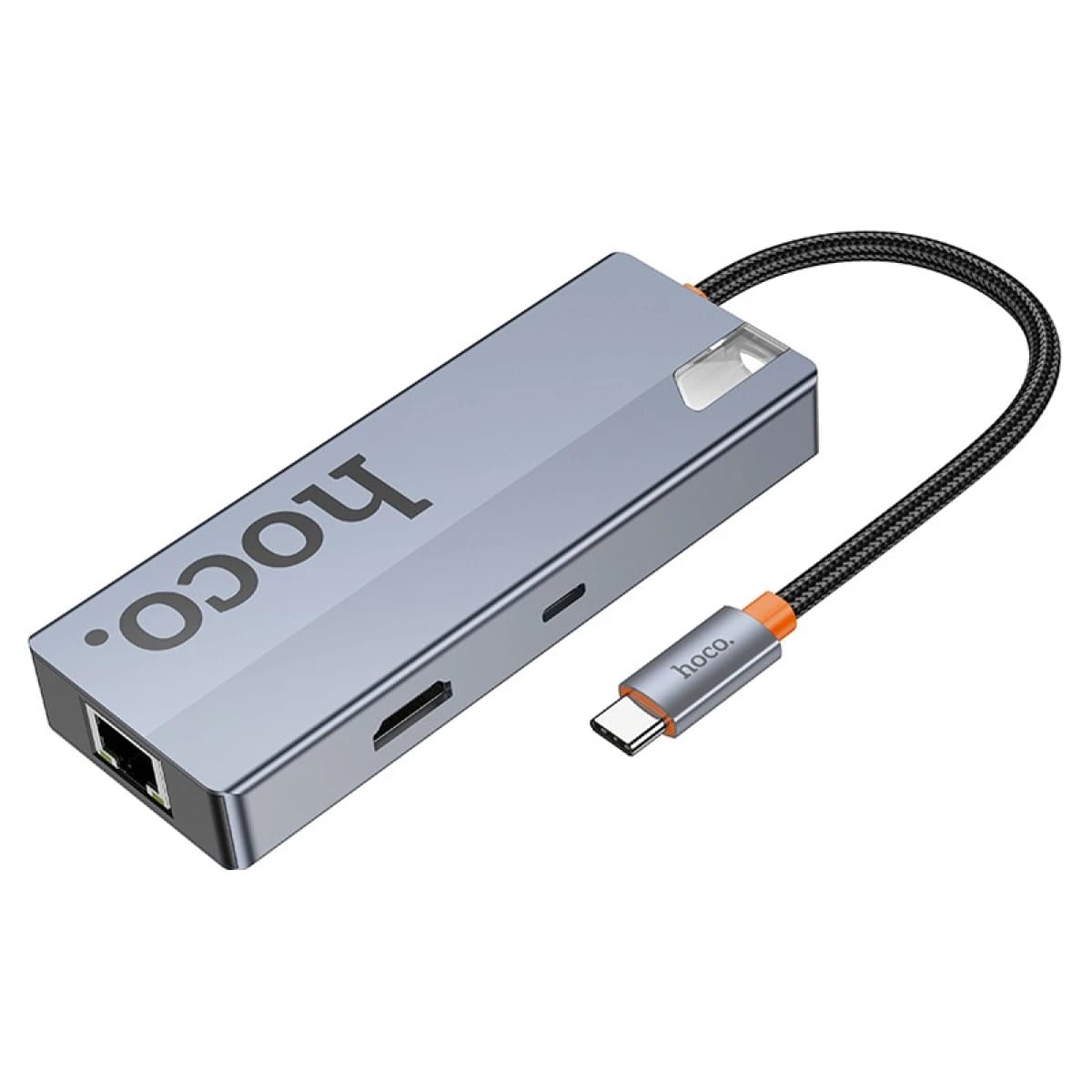 HOCO HB51 6-in-1 Multi-Function Converter (HDTV+RJ45+PD+USB3.0*3) - Gray