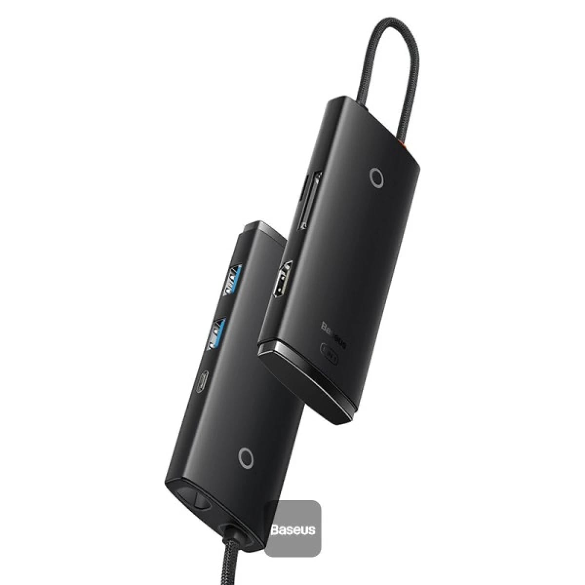 Baseus Lite Series 6-Port Type-C HUB Docking Station (Type-C to HDMI+USB3.0*2+PD+SD/TF)-Black