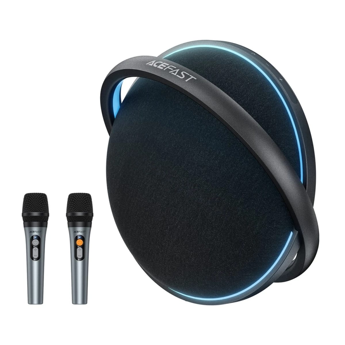 ACEFAST K5 Max IPX4 Waterproof Portable Karaoke Bluetooth Speaker with Dual Wireless Microphones - Black