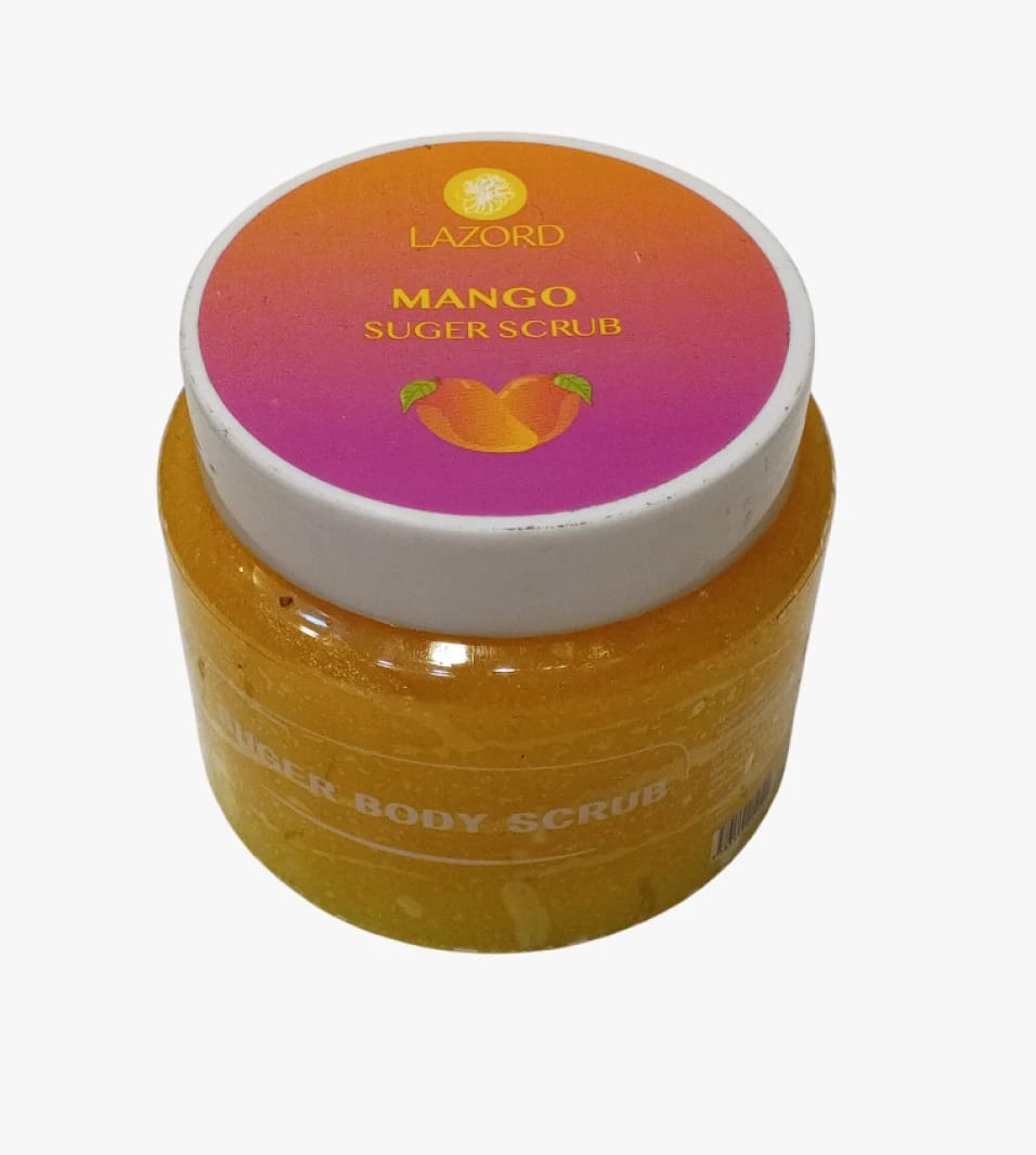 Lazord Mango Sugar Scrub Exfoliating Body Cleanser for Women and Men Smooth Hydrating Refreshing Skin Care
