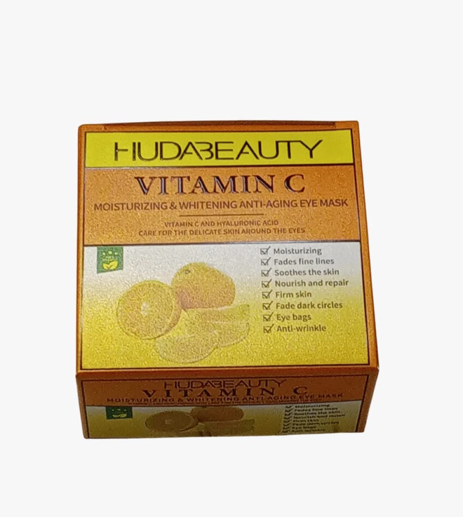 Huda Beauty Moisturizing & Whitening Eye Mask with Vitamin C and Hyaluronic Acid for Eye Care