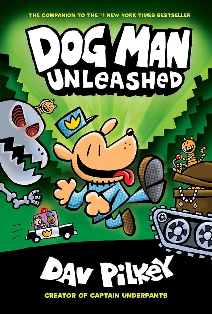 Dog Man Unleashed Storybook by Dav Pilkey, Exciting Comic for Kids with Captivating Illustrations and Adventurous Plot