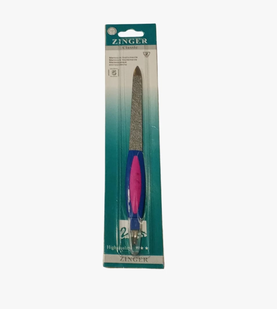 Zinger Classic Nail File with Colorful Handle Designed for Everyday Use and High-Quality Beauty Tools