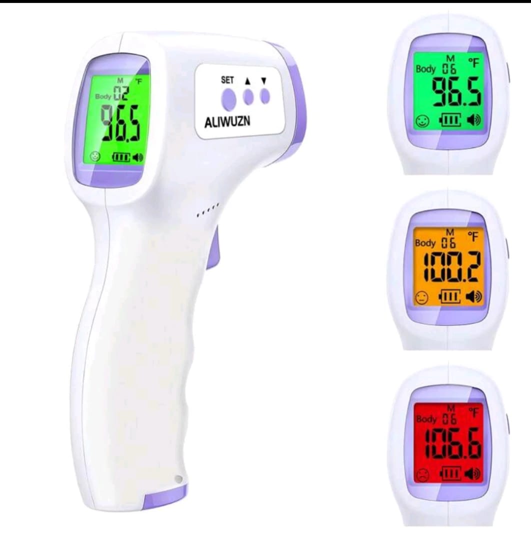Digital forehead thermometer, LED display, thermometer, surface/body measurement mode, digital forehead and ear thermometer, portable
