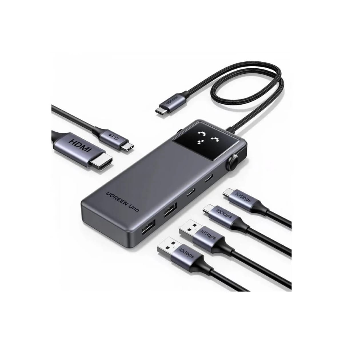 UGREEN-35998 6 in 1 USB-C to HDMI + 2x USB3.2 A + 2x USB3.2 Display + C + PD Power Converter - 100W