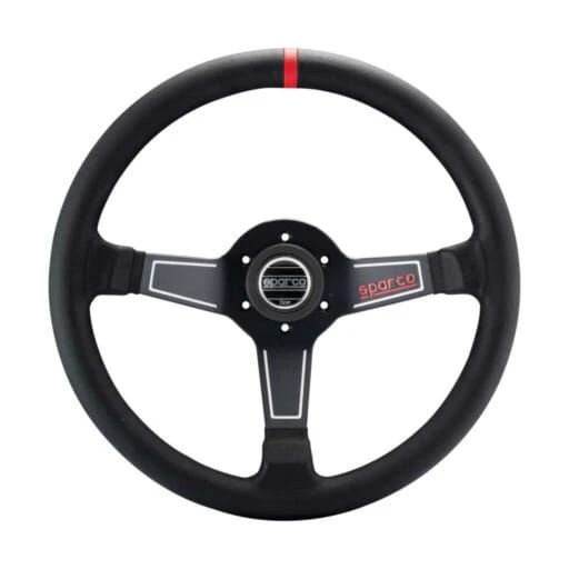 Sparco Black Suede Steering Wheel (Red Line)