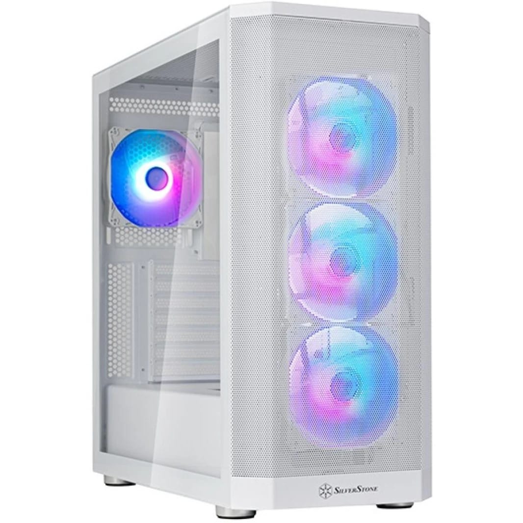 SilverStone FARA 514X (White) ARGB ATX Mid Tower Gaming Case, Tempered Glass, Dual 360mm Radiator Support with USB Type-C & 4x120mm ARGB Fans