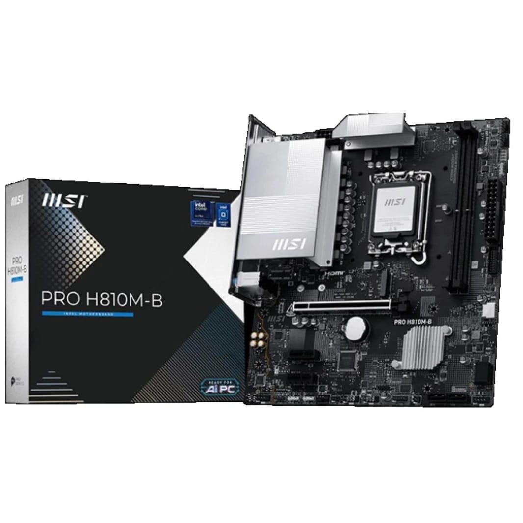 MSI PRO H810M-B, Intel Core Ultra (Series 2), LGA 1851/DDR5/PCIe 5.0/1xM.2 - mATX Gaming MotherBoard
