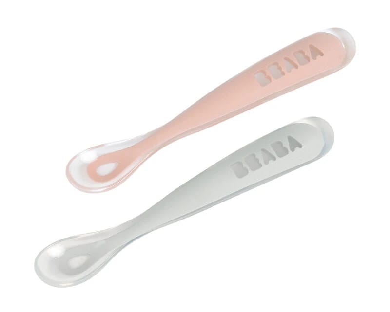 Silicone Spoon 1st Age 2pcs Set - Old Pink