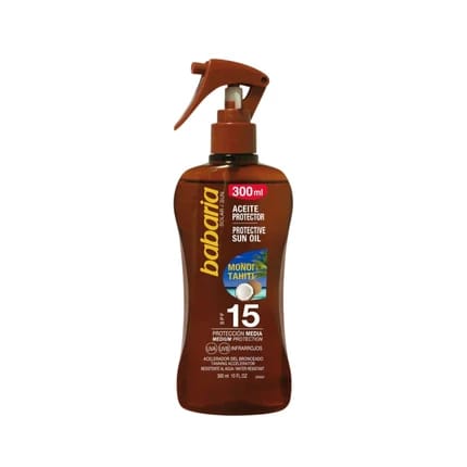 زيت باباريا تاهيتي موني الواقي من الشمس SPF 15 UVA وUVB 300 مل