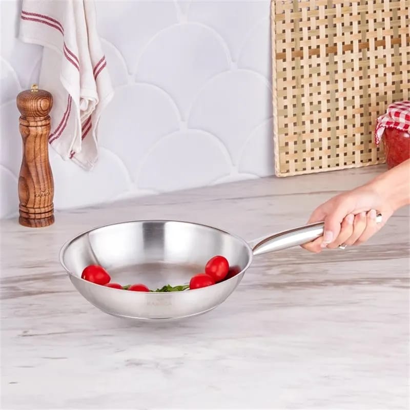 Karaca Bianca 304 Stainless Steel Frying Pan 24 cm, Metal
