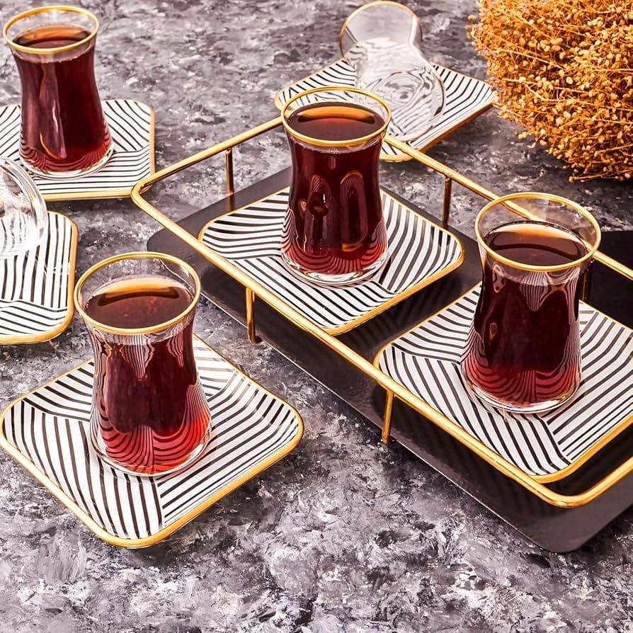 Karaca Black Noir Tea Set of 12 Pieces