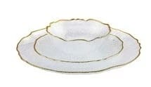 Karaca Milanda Glass Dinner Set 12 Pieces for 4 People Transparent Gold