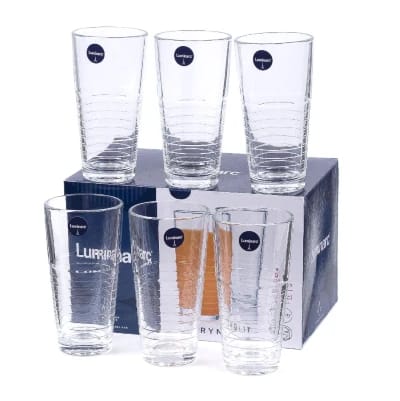 Set of 6 Ringlet Luminarc Water Glasses 270ml – Clear Glass