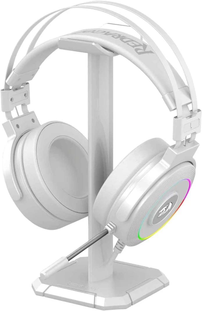 سماعة الألعاب ريدراجون لاميا 2 H320 باللون الأبيض، USB RGB مع حامل