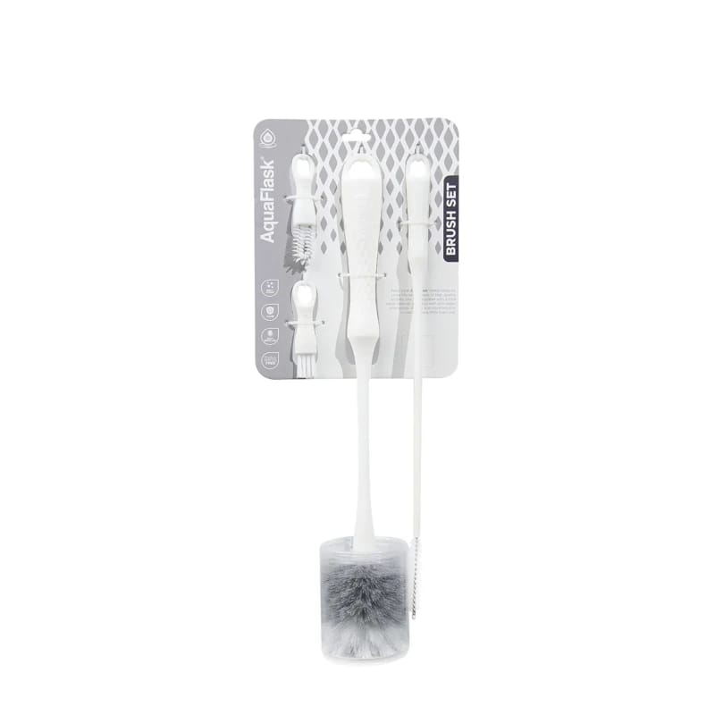 AquaFlask | مجموعة فرش الزجاجات، أبيض، 3 قطع