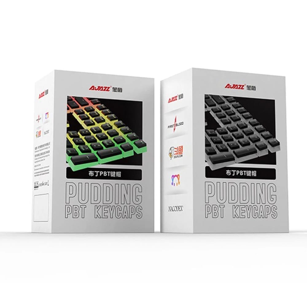 Ajazz Frosted Double Layer Pbt Pudding Keycaps 108 Keys for Mechanical Keyboard - White