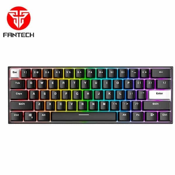 Fantech Maxfit61 Frost Mk857 Rgb Mechanical Keyboard - Black