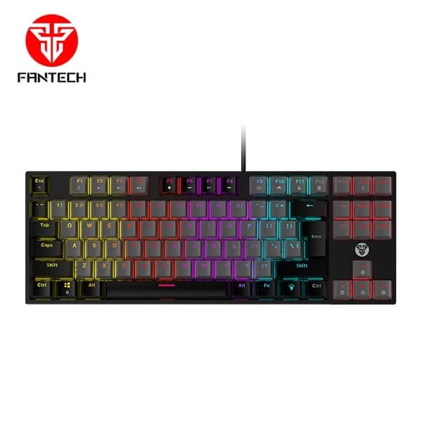 Fantech Atom Mk876 Grey Arabic RGB Mechanical Keyboard Blue or Red Switch