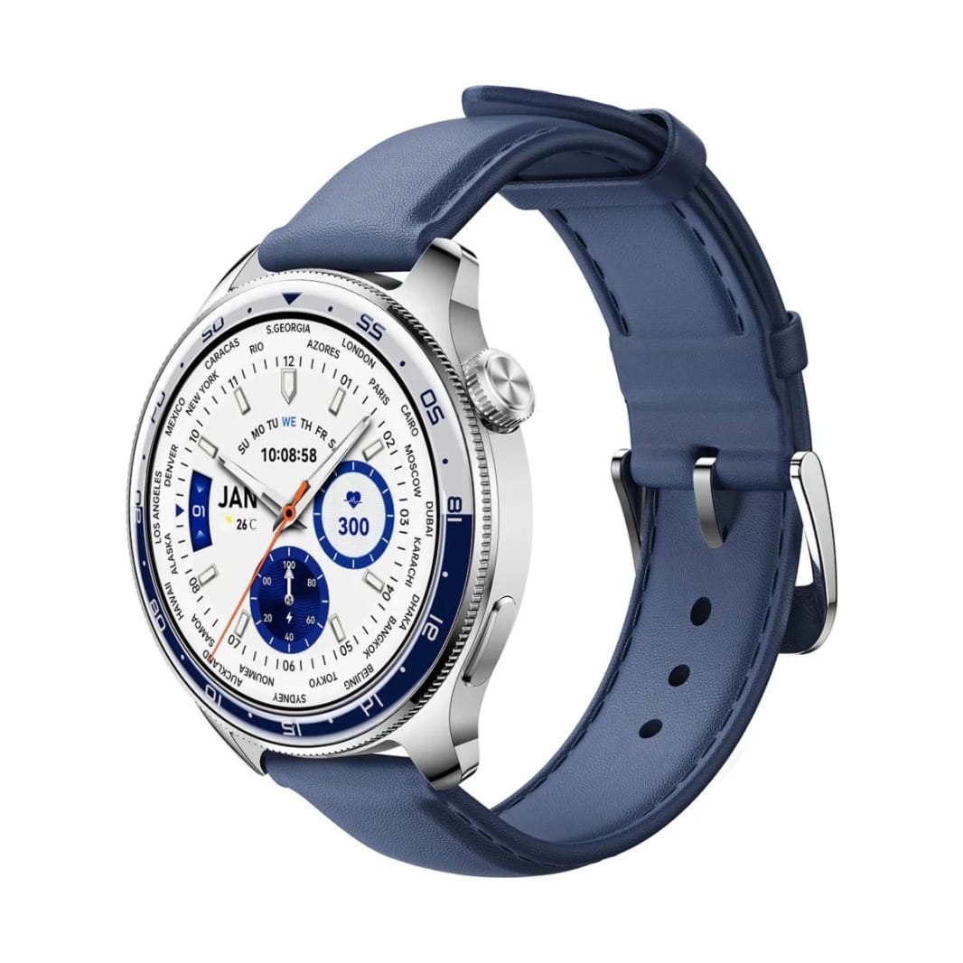 Joyroom JR-FC3 Classic Series Smart Watch (Make/Answer Call) Black with Extra Dark Blue Leather Band IP68, IOS, Android - 1 Year Warranty