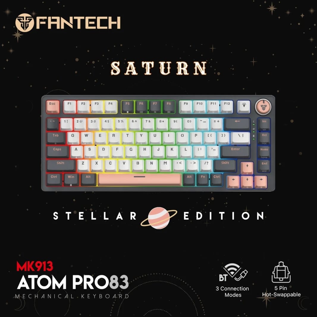 Fantech Mk913 Atom Pro83 RGB Bluetooth, Wireless Gaming Keyboard Saturn