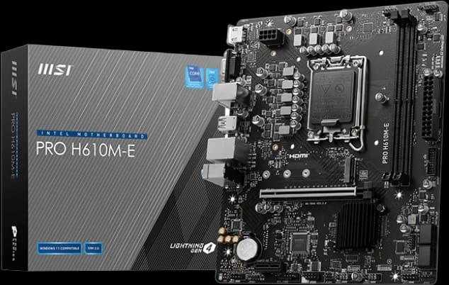 MSI PRO H610M-E DDR5 Intel® Core™ 14th/ 13th/ 12th Gen Processors LGA 1700 Motherboard