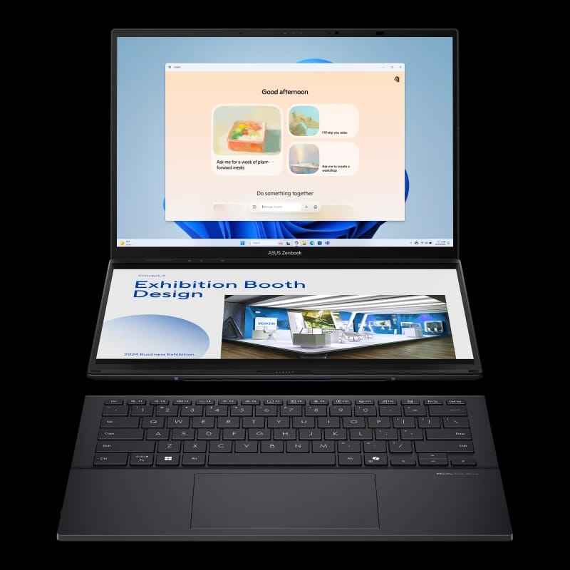 ASUS Zenbook Duo OLED Intel Core Ultra 9 Processor 285H 32GB DDR5X 2TB SSD 14.0-inch Double Screen 3K OLED Backpack Sleeve & ASUS Pen 4 MODE STYLE Win 11 Home