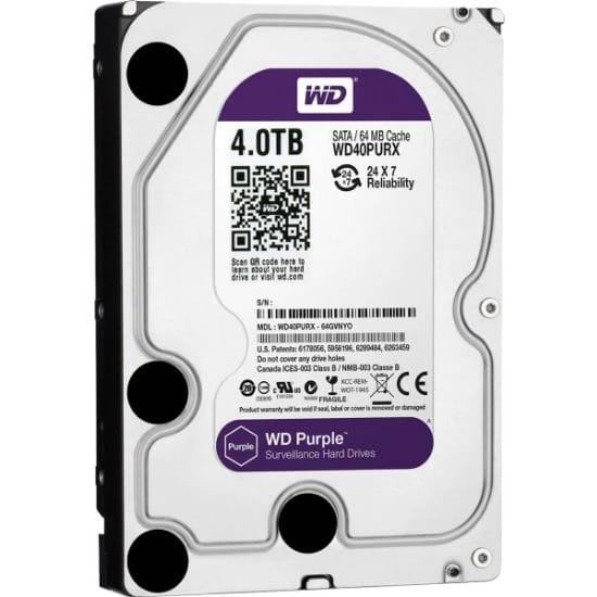 محرك أقراص مراقبة WD Purple سعة 4 تيرابايت