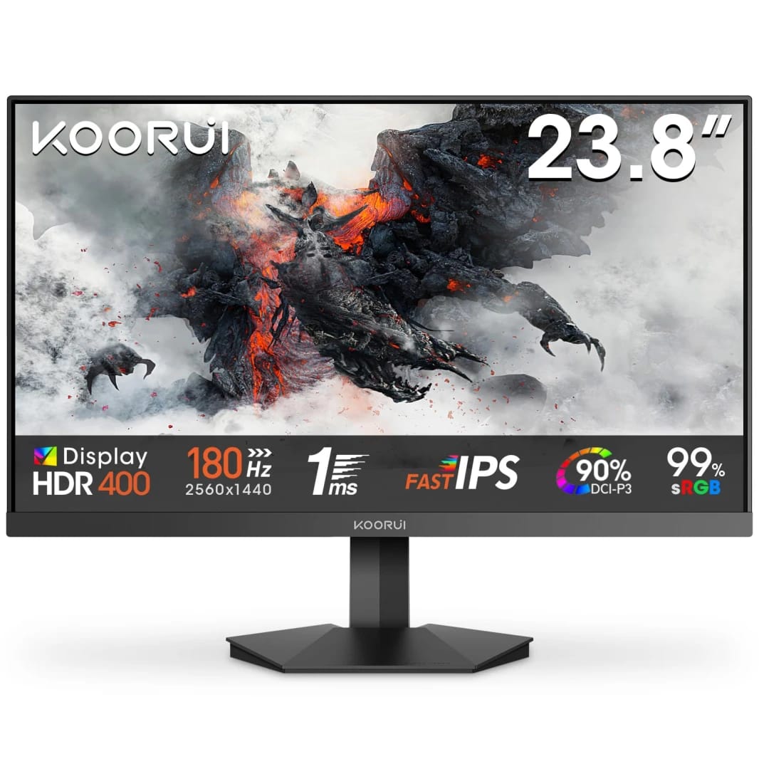 KOORUI G2421V 24" 2K Computer Monitor, 180Hz QHD Gaming Monitor, New Pc Monitor