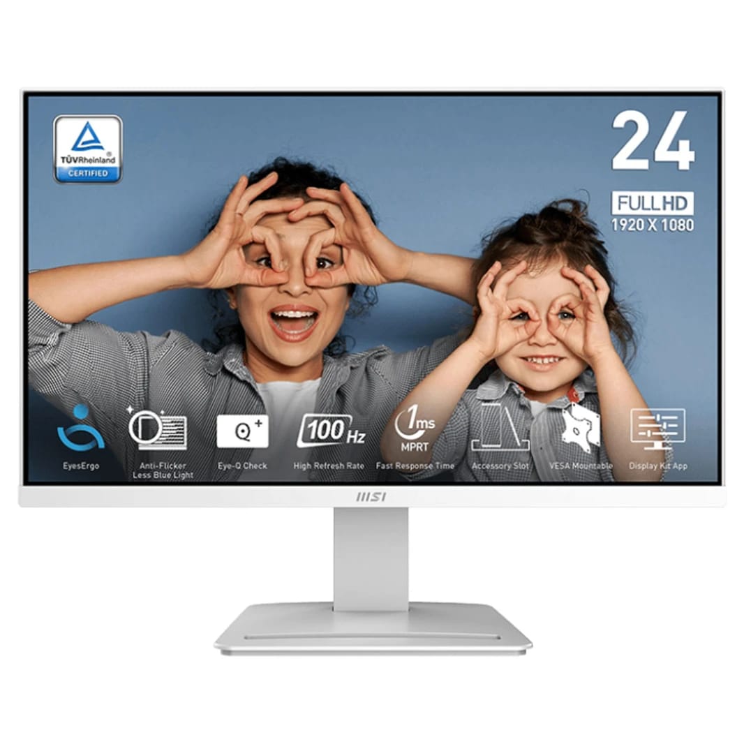 شاشة MSI PRO MP2412W حجم 23.8 بوصة FHD - 100 هرتز EyesErgo