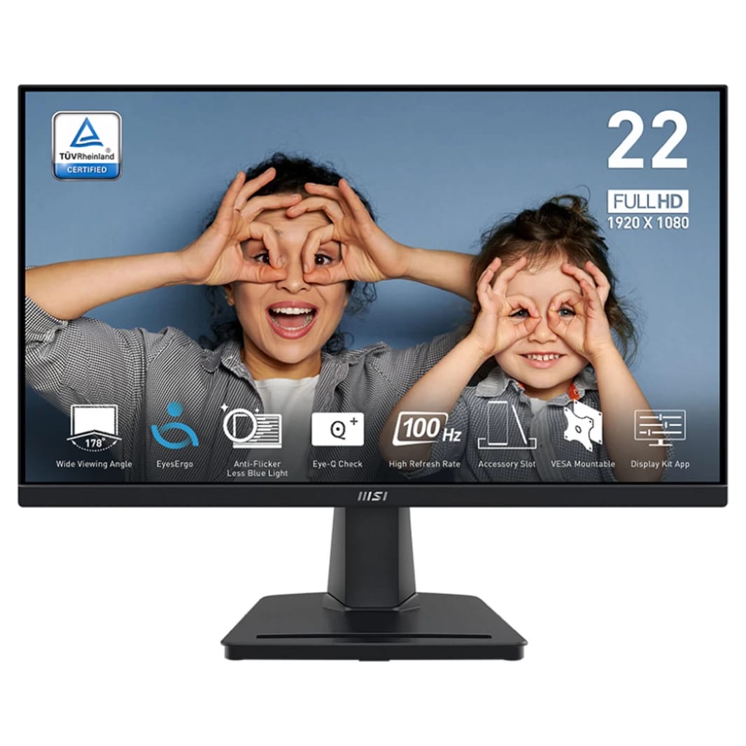 شاشة الأعمال MSI PRO MP225V مقاس 21.45 بوصة بتردد 100 هرتز - EyesErgo، FHD