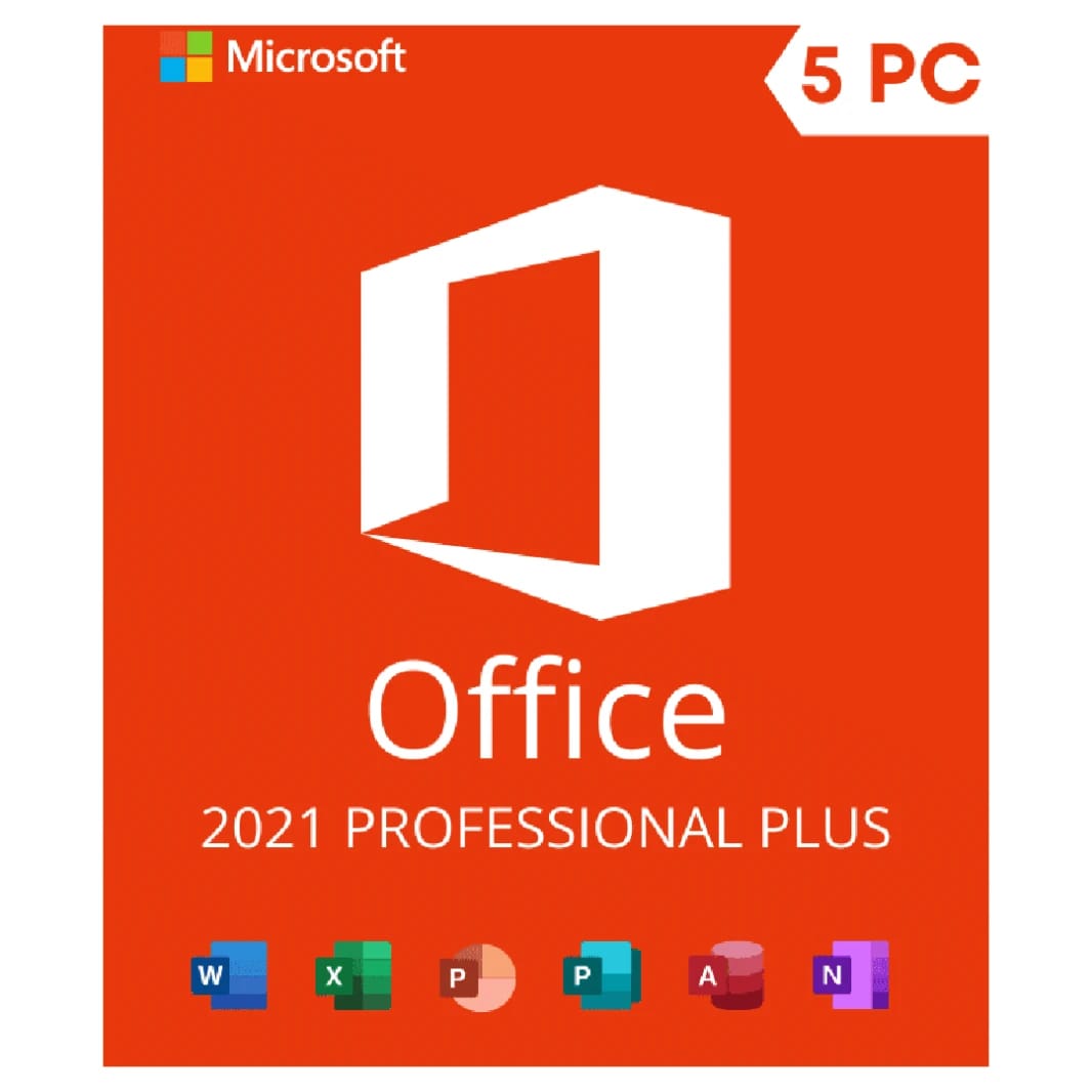 Microsoft Office 2021 Professional Plus Genuine Activation Key – Lifetime License for 5 PCs