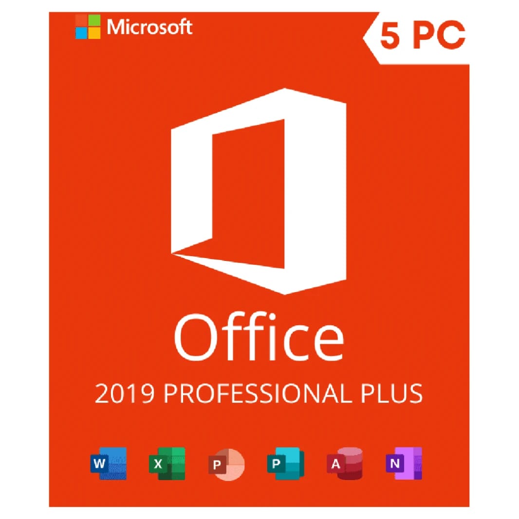 Microsoft Office 2019 Professional Plus Genuine Activation Key - Lifetime License for 5 PCs