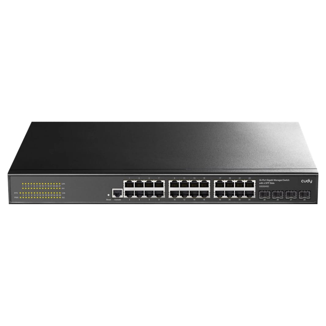 مفتاح جيجابت مُدار من الطبقة الثانية Cudy GS2024S2 24-GbE 4-SFP