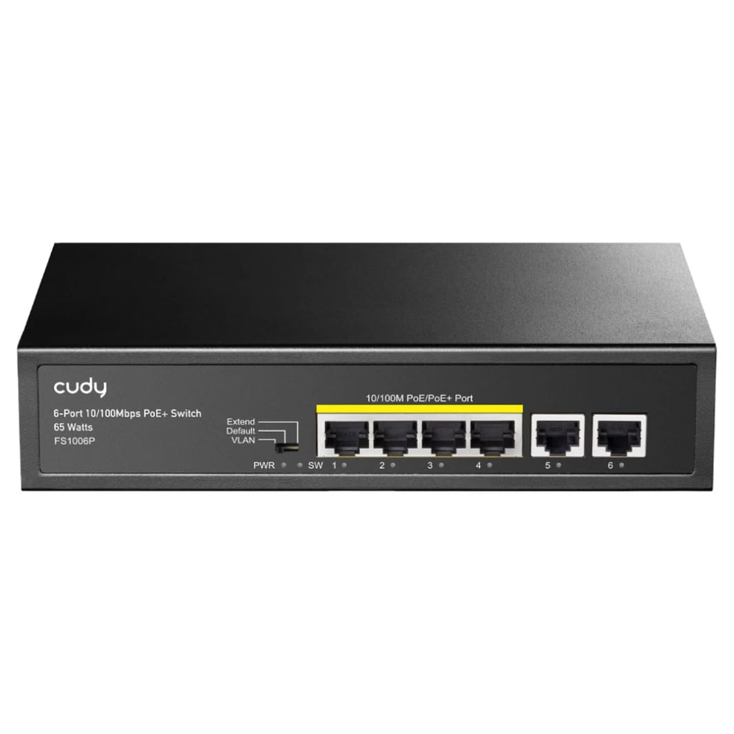 Cudy FS1006P سويتش 4-FE مع 2 Uplink FE PoE
