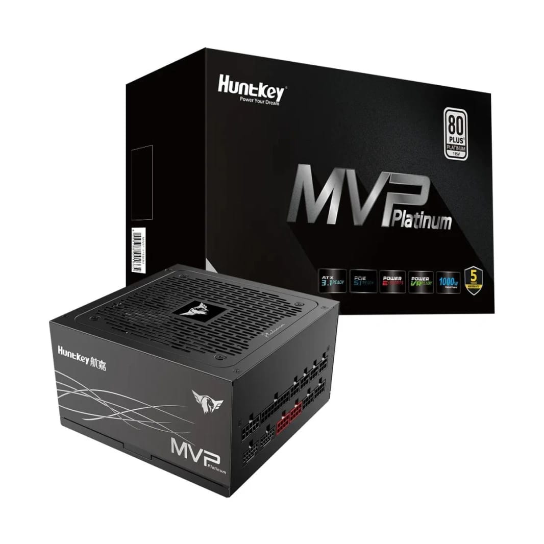 Huntkey MVP P1000 Platinum Power Supply 1000W EU Plug AC Cable