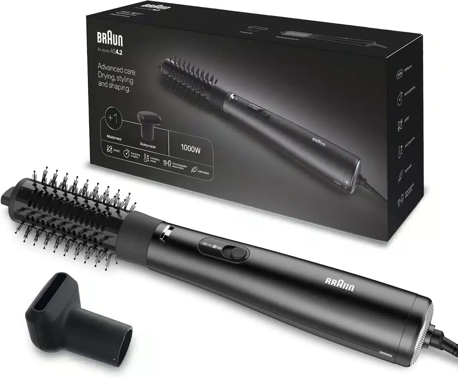 Braun Hair Dryer 1000W with Two Ionic Attachments