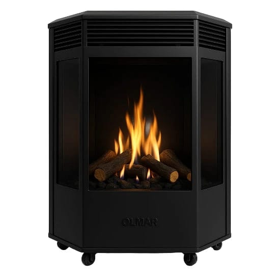 Olmar Gas Heating, Thermal Fan, 3 Burners, Black