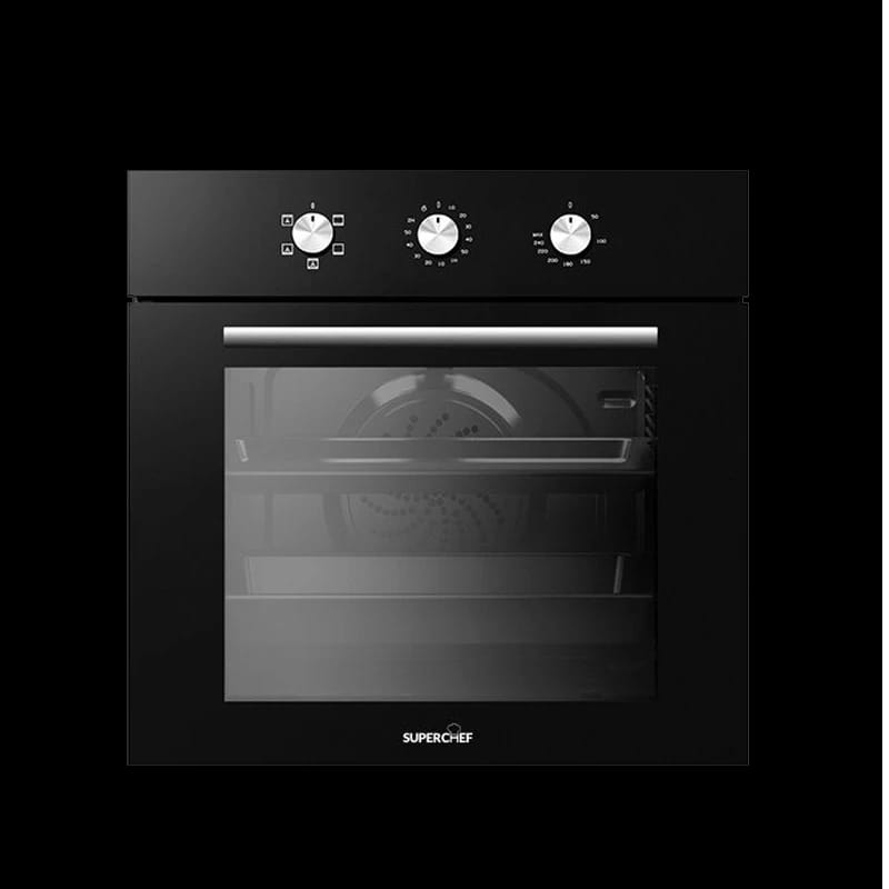 Superchef Built-In Gas Oven 60cm 67Liter - Black