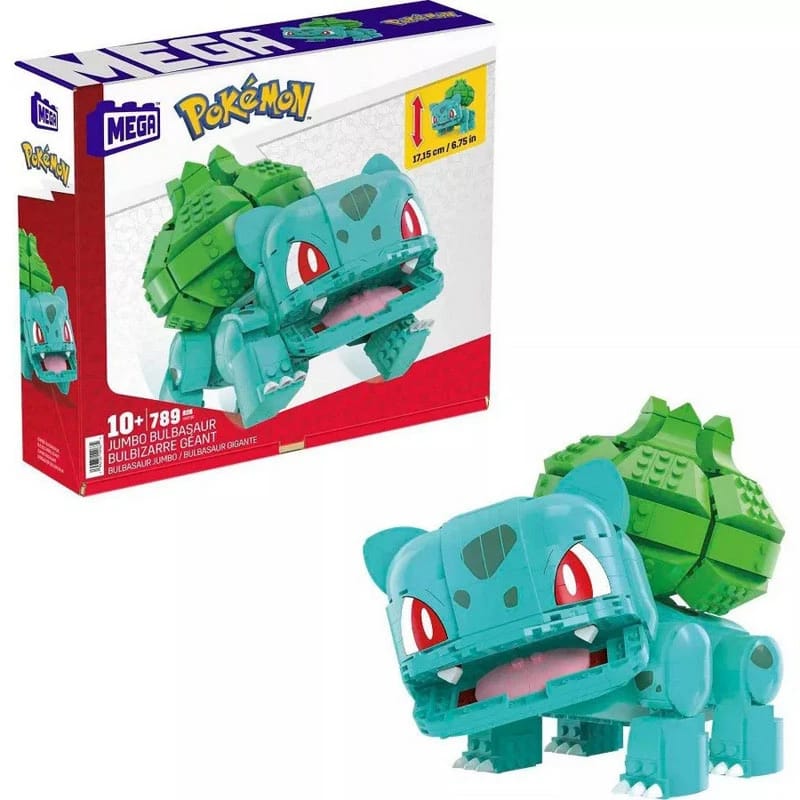 Mega Pokemon Jumbo Bulbasaur Building Toy Kit, with 1 Action Figure